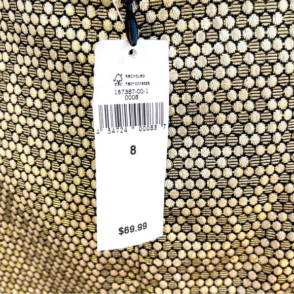 NWT BANANA REPUBLIC ~ Fabulous Gold Metallic Honeycomb Mini Skirt ~ Size 8 - Picture 7 of 8